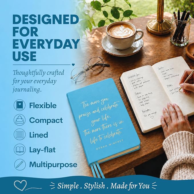 WORLD TRAVELER Eccolo A5 Hardbound Journal Notebook 256 Ivory Lined Pages | Sturdy Flexible Hardcover, 80GSM Acid-Free Ivory Pages, Smyth-Sewn Lay-Flat Binding, Ribbon Bookmark