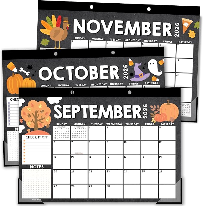 Hadley Designs Large Teacher Desk Calendar 2026-2027 - Desktop Calendar 2026, 18-Month Academic Desk Calendars for School, Home & Office, Cute Classroom Must Haves, Back to School Teacher Gifts