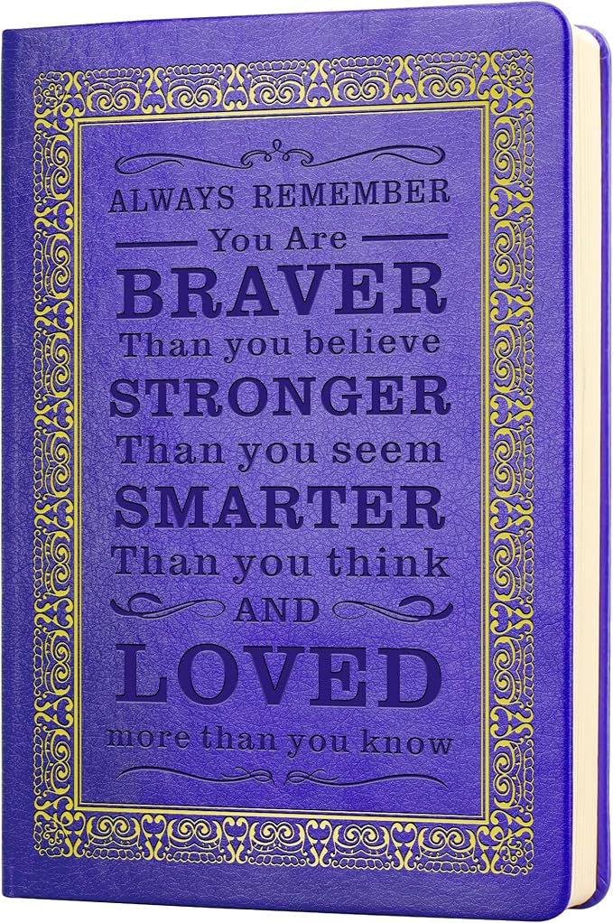 JOHSBYD Journal for Women - A5 Lined Hardcover Notebook and Diary for Teen Girls, 200 Pages 100GSM Bleedproof Paper, Inspirational Back to School College Supplies (Purple)