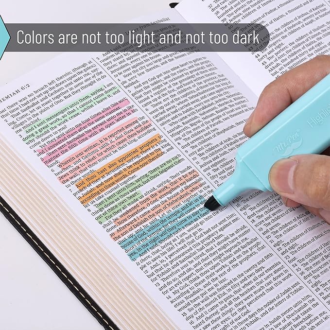 Mr. Pen- Highlighters, 8 Pack, Vintage Colors | Highlighters with Firm Chisel Tip, Quick Dry & Non-Toxic, No Bleed on Standard Paper, Ideal for Highlighting, Underlining