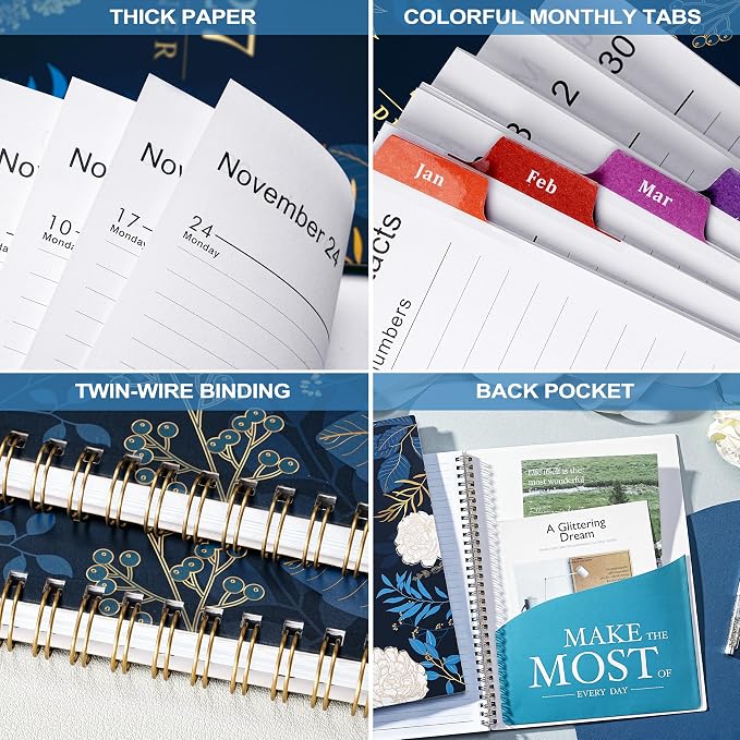 2027 Planner - 2027 Planner Weekly and Monthly, Jan 2027 - Dec 2027, Monthly Planner, 8.5" x 11", Calendar Planner, Monthly Tabs, Twin-Wire Binding, Holidays, Back Pocket
