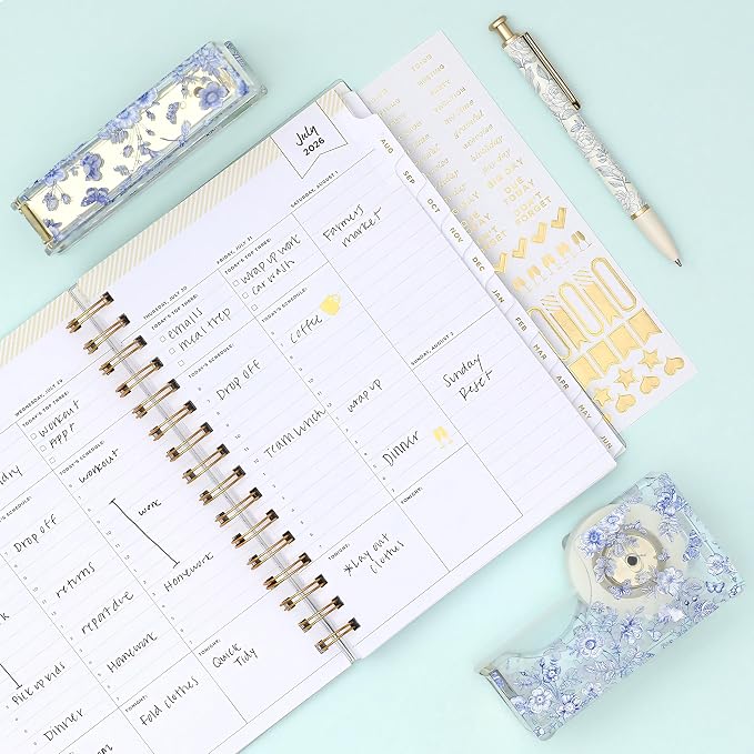 Blue Sky 2026-2027 Weekly & Monthly Academic Planner, 5.9"x8.6" Floral Mint | July 2026 - June 2027, Flexible Cover, Laminated Tabs, Storage Pocket, Academic Year, Day Designer
