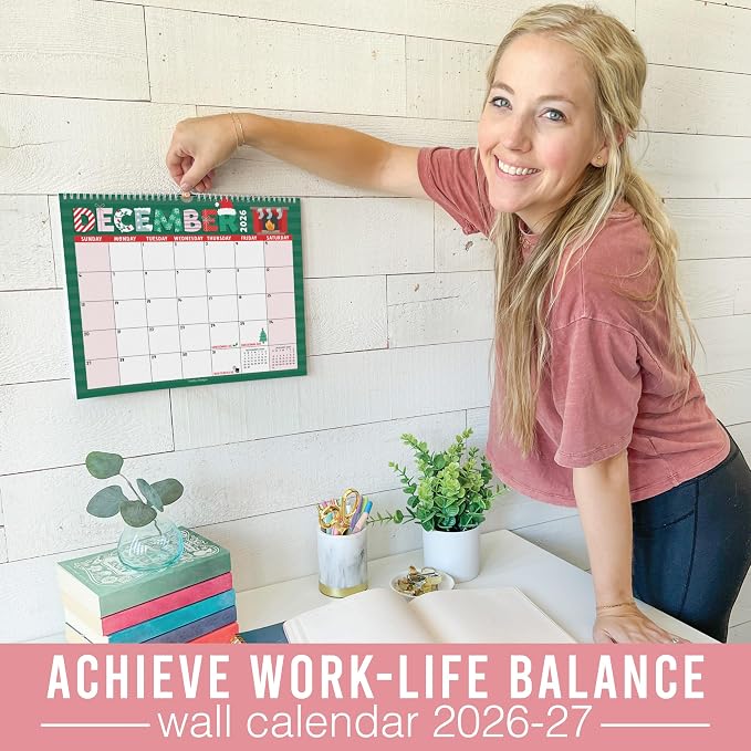 2026 Calendar Wall - 2026 Wall Calendar Large, 18-Month Hanging Calendars for School, Home & Office, Academic Monthly Calendar from January 2026 to June 2027, Back to School Teacher Gifts