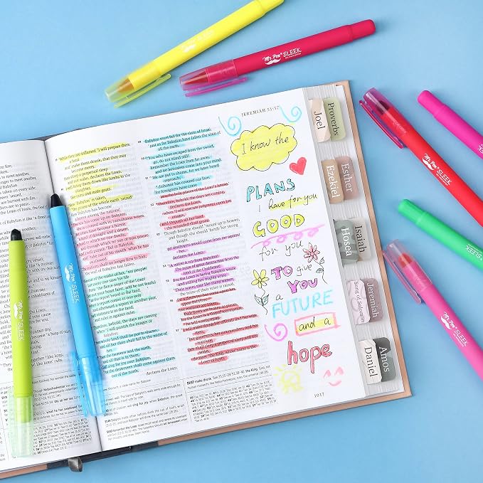 Mr. Pen- No Bleed Gel Highlighters, Vintage Colors, 8 Pack | Bible Highlighters and Pens No Bleed, Bible Markers for Study, Journaling, School Supplies and Accessories