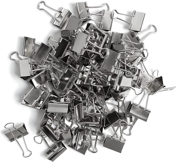 U Brands Binder Clips, Medium, Silver, 72 Count