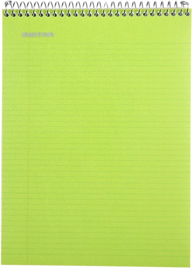 Mintra Office TOP BOUND Durable Spiral Notebooks (Green, College Ruled 3pk)