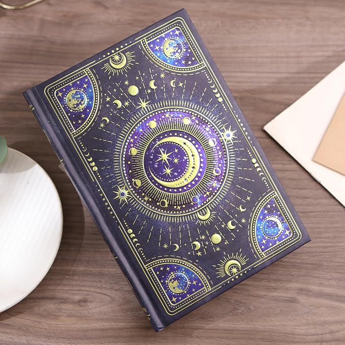 Hardcover Notebook Journal with 224 Pages, A5 Lined Journal for Smooth Writing, Aesthetic Celestial Magic Planet Notebook Journal, Mystical Journal for Women & Teens