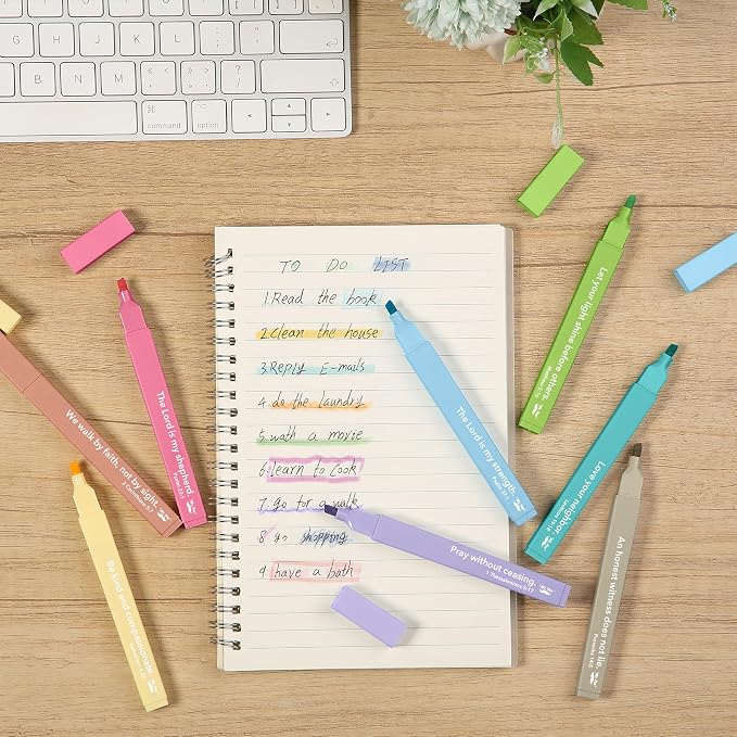 Mr. Pen- Bible Highlighters with Color-Coding System, 8 Pack | Soft Chisel Tip, Aesthetic Highlighters Assorted Colors
