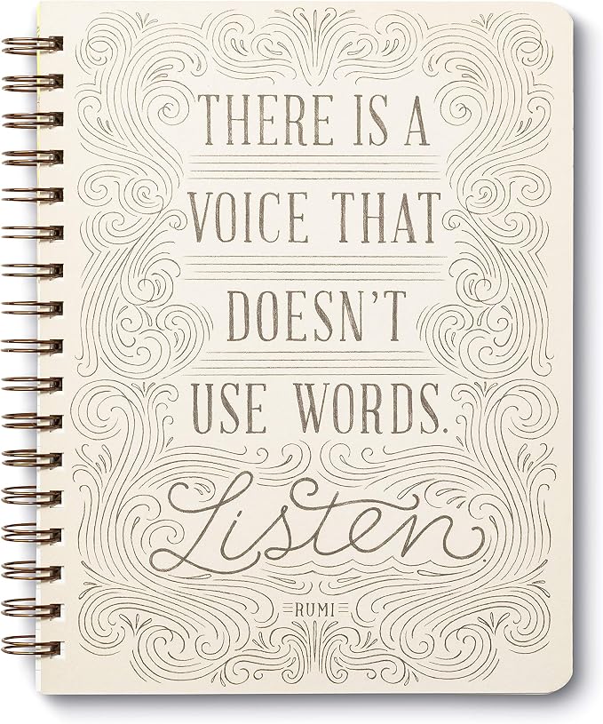Compendium Spiral Notebook - There is a voice that doesn't use words. Listen. — A Designer Spiral Notebook with 192 Lined Pages, College Ruled, 7.0”W x 9.25”H