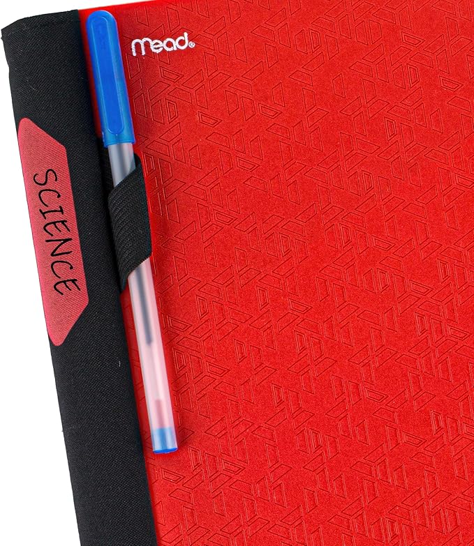 Five Star Advance Spiral Notebook + Study App, 5 Subject, College Ruled Paper, 8-1/2" x 11", 200 Sheets, Spiral Guard, Movable Tabbed Dividers, Fire Red (73146) (Pack of 6)