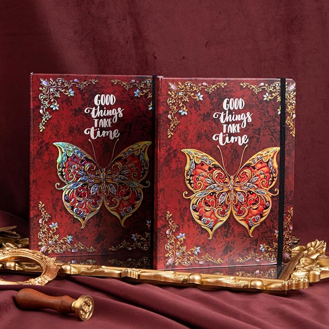 B5 Hardcover Journal for Women & Men -Butterfly Aesthetic Lined Notebook | 192 Pages Thick 80gsm Paper Writing Journal for Office, School, Travel Notes & Gift-9" x 6.9