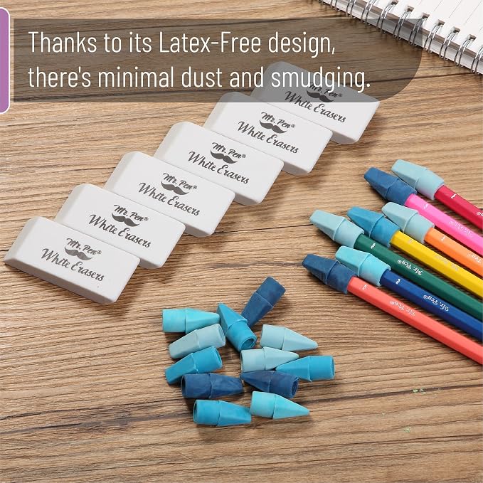 Mr. Pen- School Eraser Combination Set, 66 Pack, Colorful | Latex Free Erasers for School, Office, Art Sketching, Homework, Exams, Clean Smudge-Free Correction