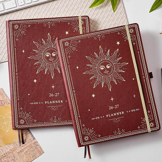 2026-2027 Planner - Academic Planner 2026-2027, 9" x 11", Jul. 2026 - Jun. 2027, Weekly and Monthly Planner 26-27, Leather Cover with Thick Paper, Back Pocket - The Sun