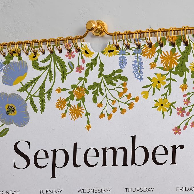 Wall Calendar 2026–2027, Jokotha 18 Monthly Calendar from January 2026 to June 2027, 12"x15", Hanging Hook, Twin-Wire Binding, Floral Design Calendar for Easy Organizing