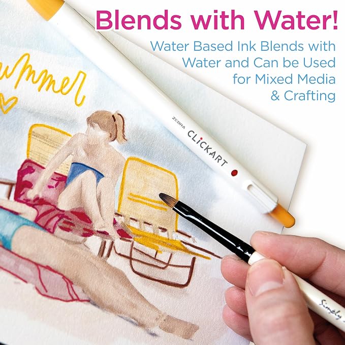 Zebra Pen Mildliner Dual-Tip Highlighters and 2 CLiCKART Markers, No Bleed, Ideal for Bible Highlighting, Journaling, Note-Taking and School Supplies, Neutral Vintage Ink Colors, 10-Pack (78601)