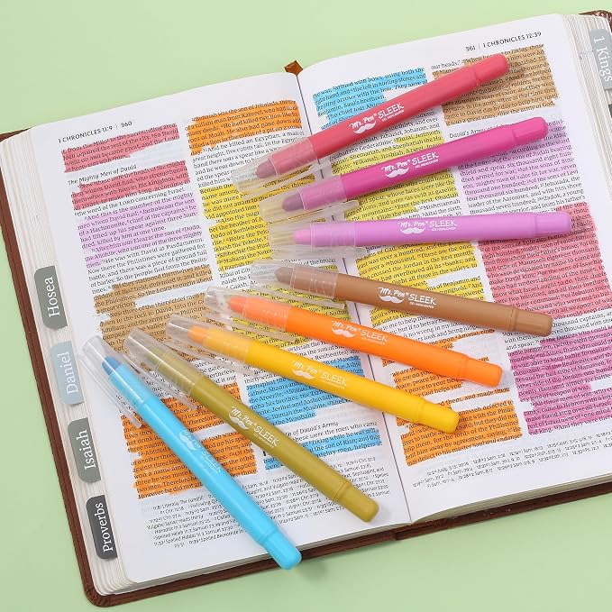 Mr. Pen- No Bleed Gel Highlighters, Dark Sunshine & Smiles, 8 Pack | Bible Highlighters and Pens No Bleed, Bible Markers for Study, Journaling, School Supplies and Accessories