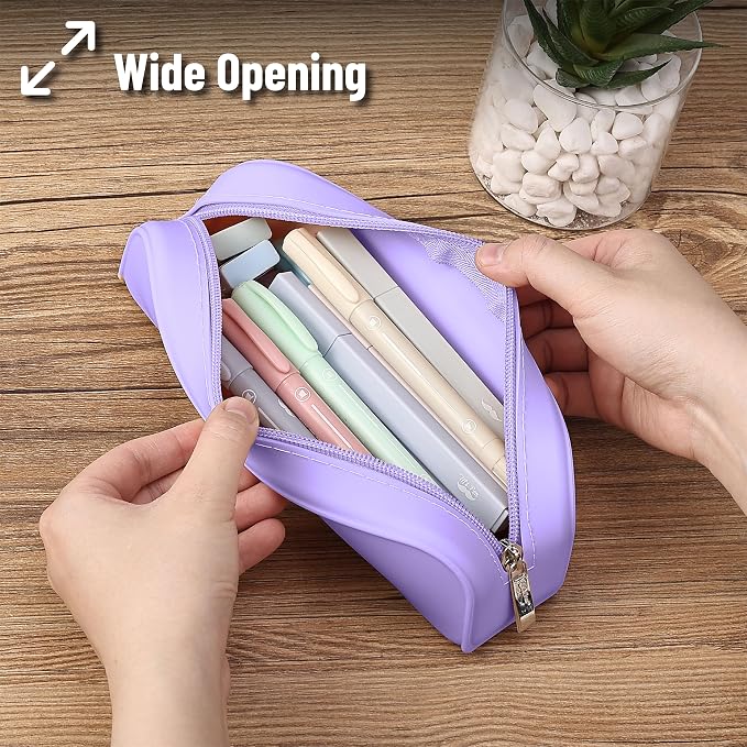 Mr. Pen- Silicone Pencil Case, Aesthetic Pencil Bag for Women, Makeup Pouch | Multifunctional Pouch for Stationery, Cosmetics and Electrical Goods Storage
