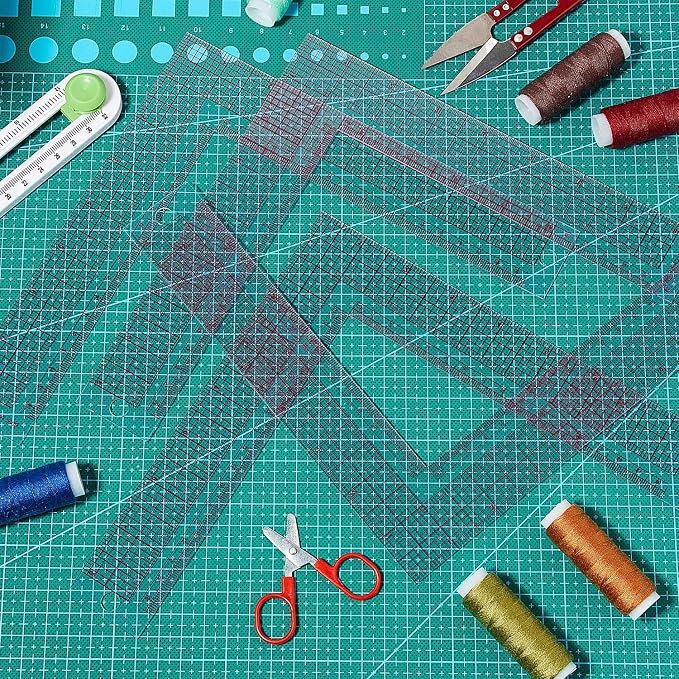 Frienda 2 Pieces L Ruler Measuring Tool L Shaped Sewing Ruler Clear Plastic Right Angle Measure Tailor for Craft Tool Drawing Measuring Supplies