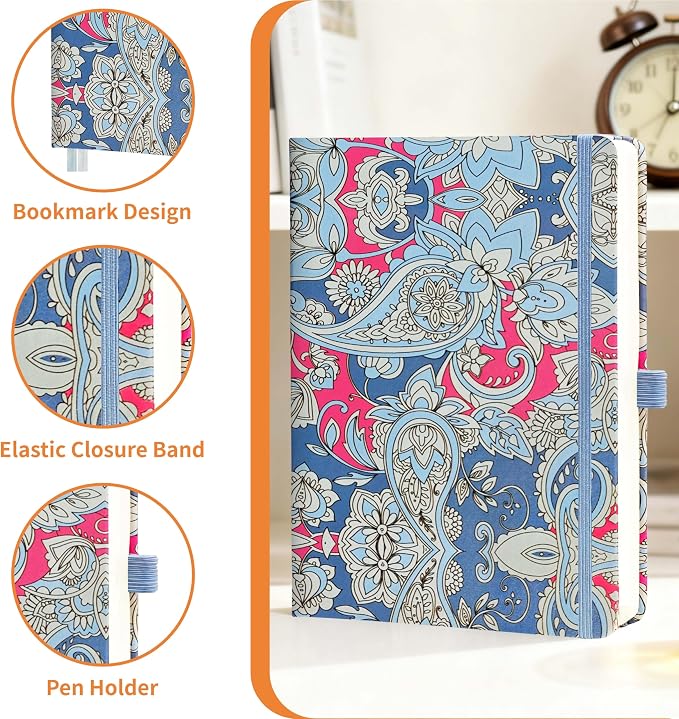 Mlife Lined Journal Notebook for Women & Men,A5 Hardcover PU Leather Journals for Writing,100 GSM Thick Paper, Perfect for College,Work,Office Supplies,Garden A
