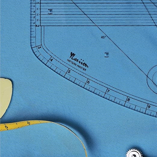 YLaziion 16" Imperial Acrylic Pattern Master Ruler French Curve Sewing Tool | Multi-Purpose, 3mmNon-Yellowing Acrylic, 45°& 60° Angle Lines, 1/16" Scale, Hip Curve, Vary Form Curve, Seam Allowance Guide