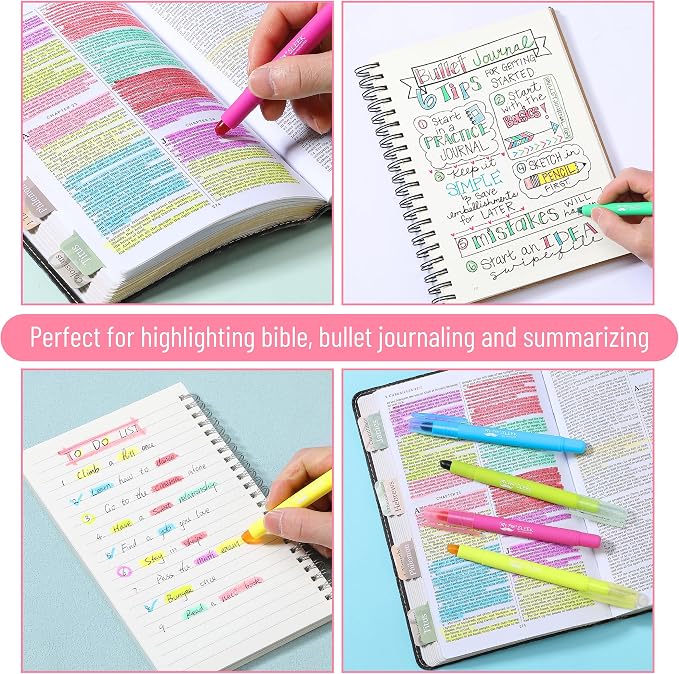 Mr. Pen- No Bleed Gel Highlighters, Vintage Colors, 8 Pack | Bible Highlighters and Pens No Bleed, Bible Markers for Study, Journaling, School Supplies and Accessories