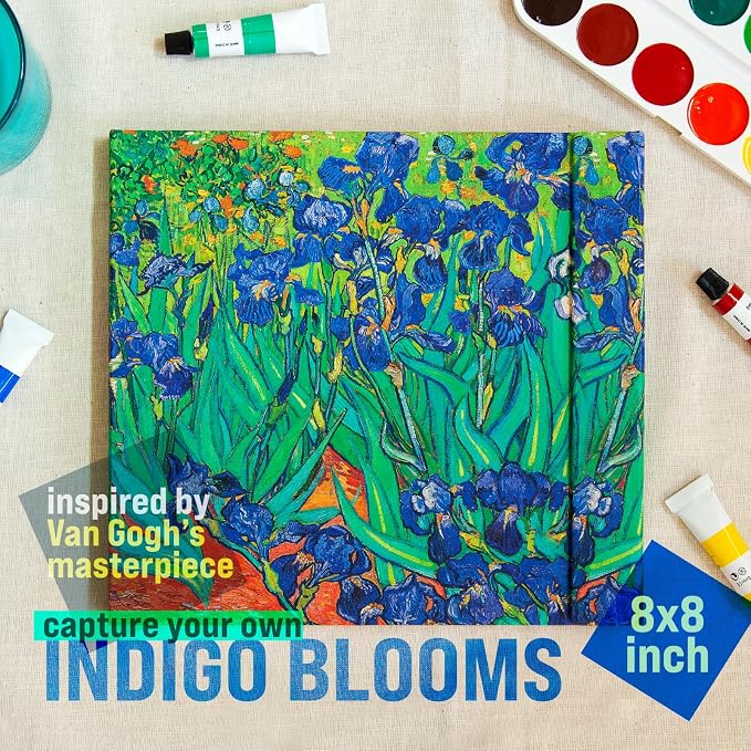 Watercolor Paper Pad — Magnetic Hardcover — 100% Cotton Watercolor Paper, Cold Press 200 GSM — 40 Acid-Free Sheets — Lay-Flat Watercolor Sketchbook — Art Supplies — KIROSKETCH (Irises, 8,5x7,7 in)