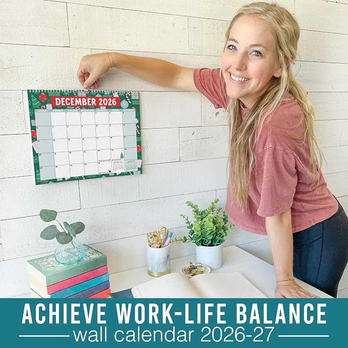 2026 Calendar Wall - 2026 Wall Calendar Large, 18-Month Hanging Calendars for School, Home & Office, Academic Monthly Calendar from January 2026 to June 2027, Back to School Teacher Gifts