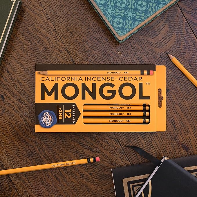 Mongol Classic Incense Cedar #2 Pencil - 12-Pack – Pre-sharpened, European Graphite Core, US Grown Cedar, Smudge Free Eraser – Nontoxic PMA Certified