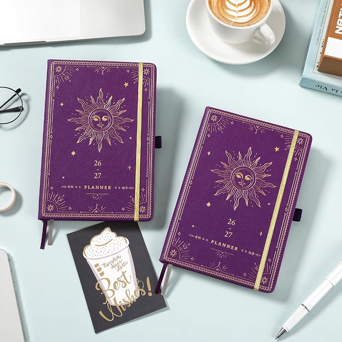 Planner 2026-2027 - Academic Planner 2026-2027, July 2026 - June 2027, 5.75" x 8.25", 2026-27 Weekly and Monthly Planner, Faux Leather planner 26-27 with Back Pocket & 40 Notes Pages - Purple
