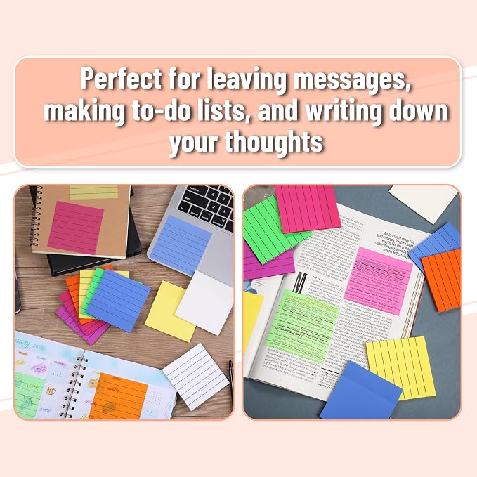 Mr. Pen- Transparent Sticky Notes, 3"x3", 10 Pads, 7X Lined, 3X Blank | 500 Sheets, Lined Transparent Sticky Notes, Water-Resistant See Through Self-Adhesive Note Pads for Bible Journaling