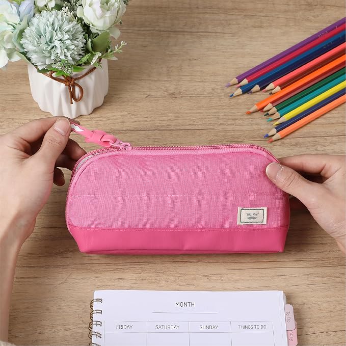 Mr. Pen- Wide-Opening Pencil Case, Triangle Design | Compact & Spacious Pencil Cases with 5 Mesh Pockets, Bag Pouch, Box Organizer for Students, School Supplies, Aesthetic Supply