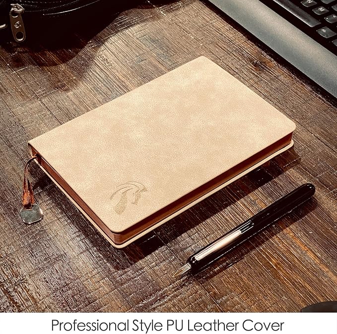 LeStallion Nice White Journal Lined - Luxury Soft Cover White Notebook, Diary - 120 GSM Premium Writing Paper - 200 Numbered Pages - A5 High End Ruled Journal - Lined Leather Journal For Women & Men