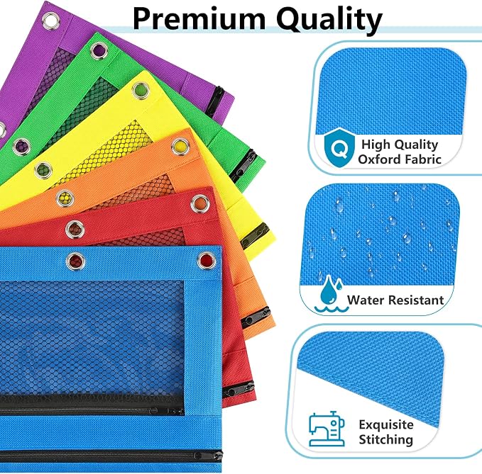 Forvencer Adorable Zipper Pencil Pouch, Cute Zipper Pouch for 3-ring Binders, Sturdy Binder Pouch with Smooth Zippers, Perfect for Students & Back to School, Portable Pencil Bag, Orange