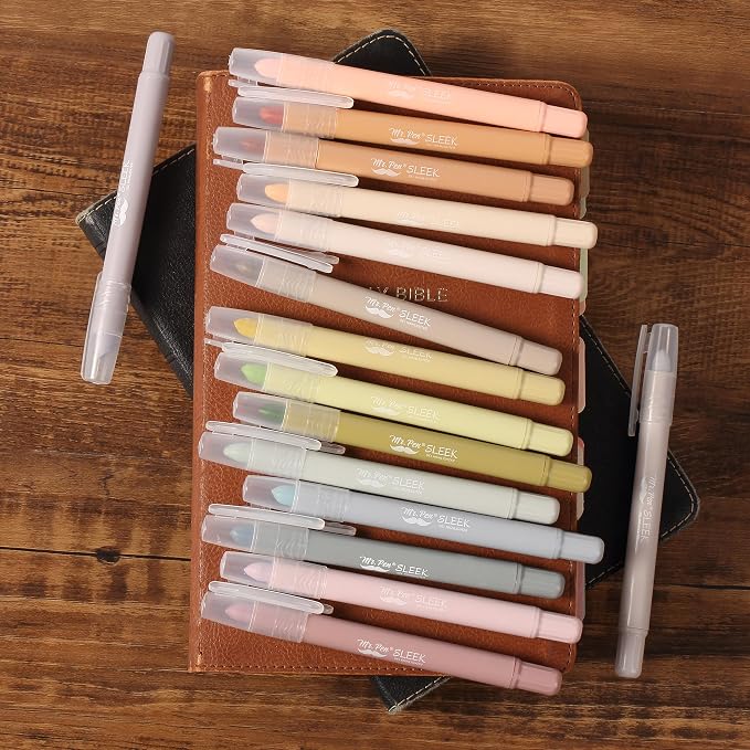 Mr. Pen- No Bleed Gel Highlighters, Soft & Muted Colors, 16 Pack | Bible Highlighters and Pens No Bleed, Bible Markers for Study, Journaling, School Supplies and Accessories