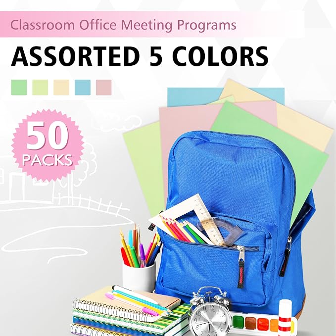 50 Packs Two Pocket Folders,Two Pocket File Folders with Business Card Slot,Apple Green,Letter Size,Paper Folders with Pockets for School Office Home Business