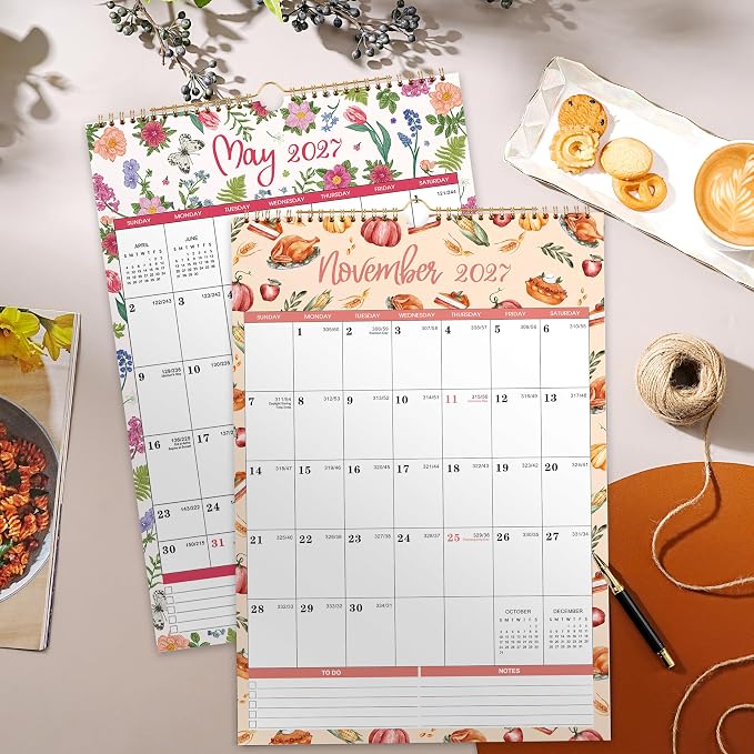 2027 Calendar - 2027 Wall Calendar, Jan 2027 - Dec 2027, Large Wall Calendar 2027, 12" x 17", 12 Monthly Calendar Large with Hanging Hook, Perfect for Organizing - 12 Different Themes