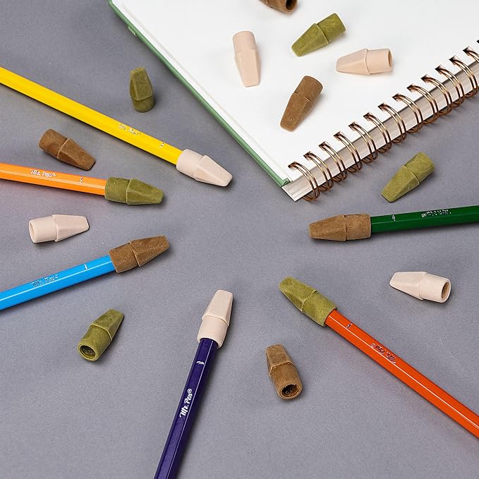 Mr. Pen- Pencil Erasers Toppers, 30 Pack, Colorful | No-Smudge Cap Pencil Erasers for Precise Erasing, Kids, Teachers, Studying Supplies, Autumn Earth