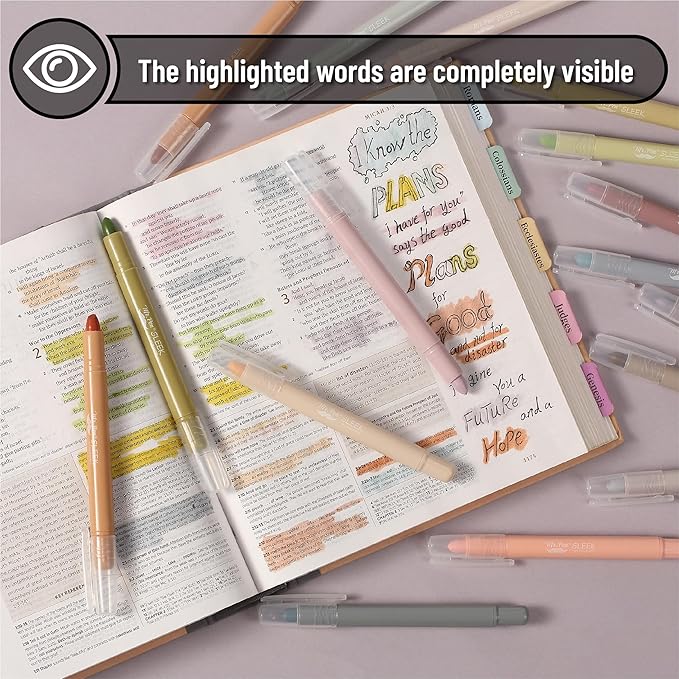 Mr. Pen- No Bleed Gel Highlighters, Soft & Muted Colors, 16 Pack | Bible Highlighters and Pens No Bleed, Bible Markers for Study, Journaling, School Supplies and Accessories