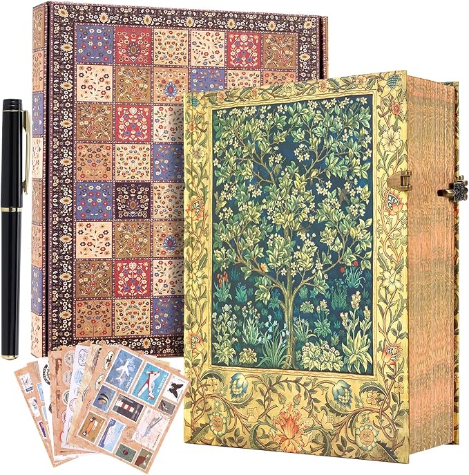 Vintage Scrapbook 96 Pages 6.8x9 Inches 3D Cover DIY scrapbook album With 1 Envelope Pockets,Wedding Guest Book,Graduation Gifts Keepsake Album.