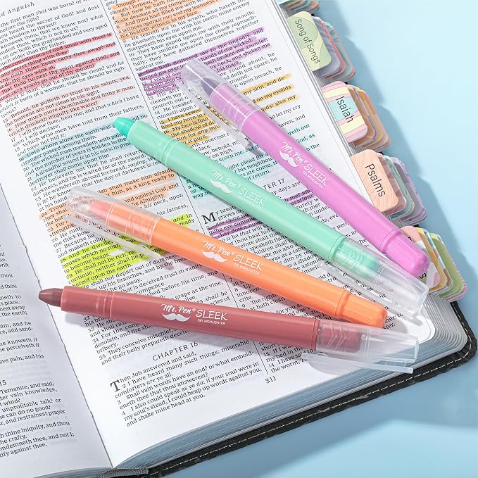 Mr. Pen- No Bleed Gel Highlighters, Assorted Colors, 8 Pack | Bible Highlighters and Pens No Bleed, Bible Markers for Study, Journaling, School Supplies and Accessories