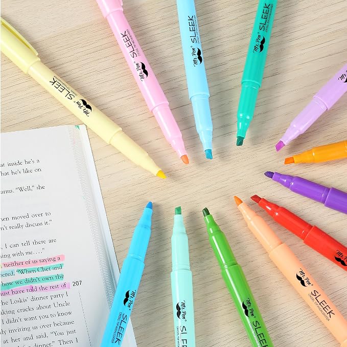 Mr. Pen- Highlighters, 12 Pack, Assorted Colors, Chisel Tip, Quick-Dry | Smear-Resistant, Odorless Highlighters for School, Office & Journaling