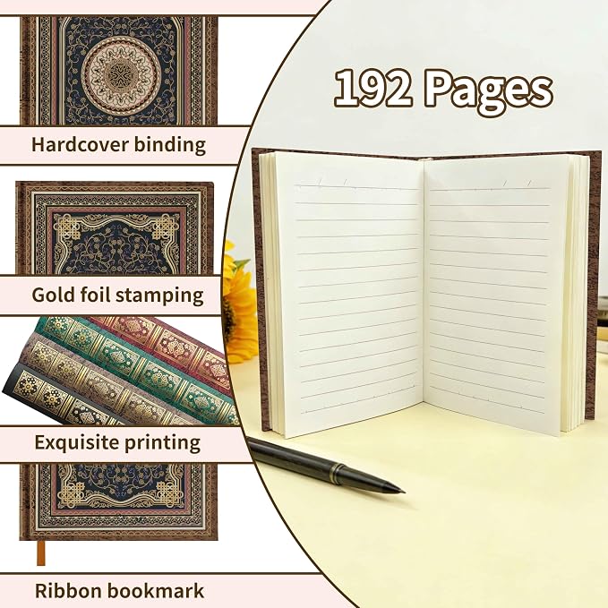 Mlife A6 Small Notebook,Lined Pocket Notebook Hardcover,Journaling Notebooks,192 Pages,100 GSM paper,3.74''* 5.5'',Mini Journal for Women and Man