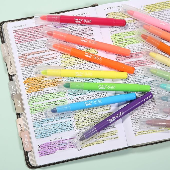Mr. Pen- No Bleed Gel Highlighters, Vintage Colors, 16 Pack | Bible Highlighters and Pens No Bleed, Bible Markers for Study, Journaling, School Supplies and Accessories