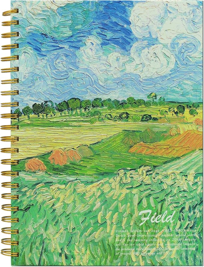 Van Gogh Aesthetic Art Mixed Media Sketchbook,A4 Spiral-Bound SketchbookMarker Paper Pad, 80 Pages of Premium 200 GSM Smooth Thick Paper, Mixed Media Sketch Book Drawing and Sketching for Kids Adults