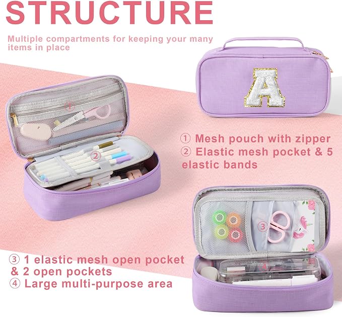 YOOLIFE Initial Bag, Birthday Gifts, Purple (M)