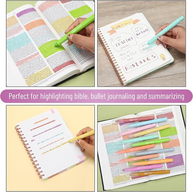 Mr. Pen- Gel Highlighter, 12 Pack, Assorted Colors | Bible Highlighters No Bleed, No Bleed Highlighters, Bible Highlighter