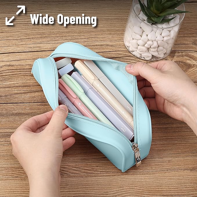 Mr. Pen- Silicone Pencil Case, Aesthetic Pencil Bag for Women, Makeup Pouch | Multifunctional Pouch for Stationery, Cosmetics and Electrical Goods Storage