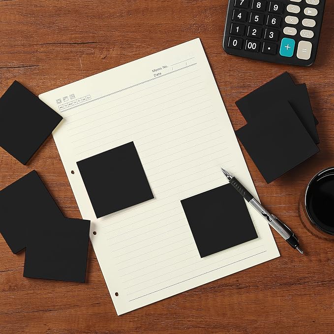 Mr. Pen- Sticky Notes, 3"x3", 12 Pads, 600 Sheets, Black, Sticky Notes Bulk | Self-Stick Note Pads, Perfect for Office, School, Home, Study & Organization