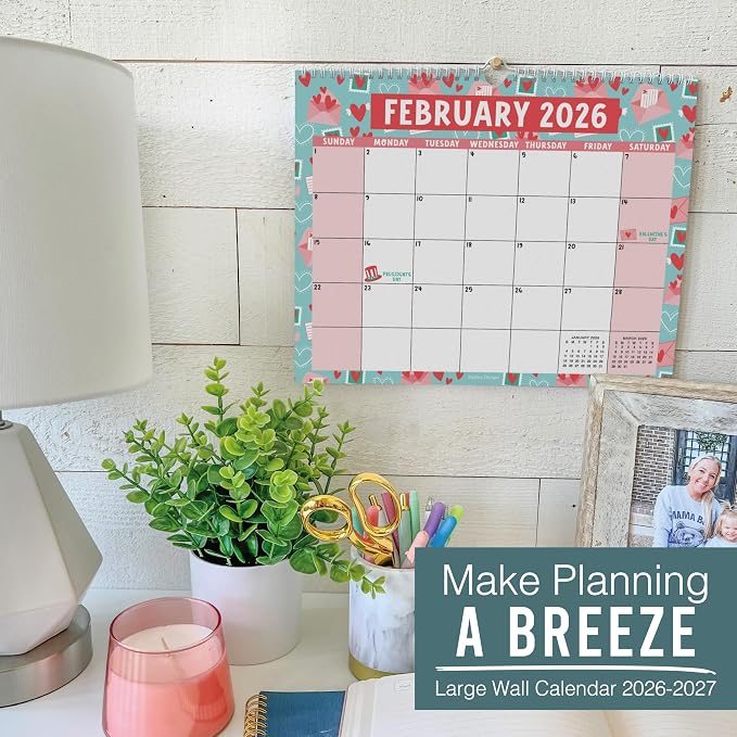 2026 Calendar Wall - 2026 Wall Calendar Large, 18-Month Hanging Calendars for School, Home & Office, Academic Monthly Calendar from January 2026 to June 2027, Back to School Teacher Gifts