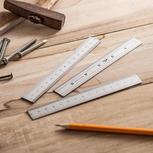 Mr. Pen- Machinist Ruler, 3 Pack, 6 Inch, Stainless Steel Metric & Imperial | Precision Measuring Tool, 1/64, 1/32 Graduation for Engineering, Carpentry, Drafting, Office, School